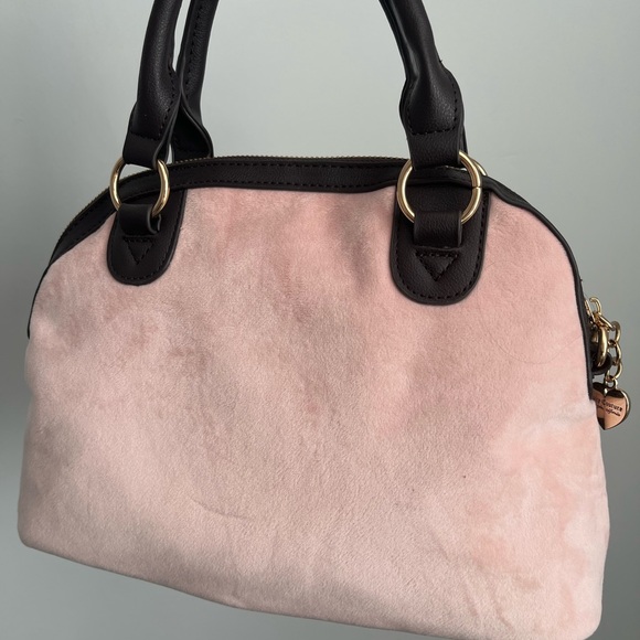 Juicy Couture Pink and Black Velour Handbag - Picture 2 of 7